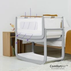SnuzPod 4 Bedside Crib With Mattress - Dove -Baby Products Store 03 dove