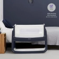 SnuzPod 4 Bedside Crib With Mattress - Navy -Baby Products Store 04 navy