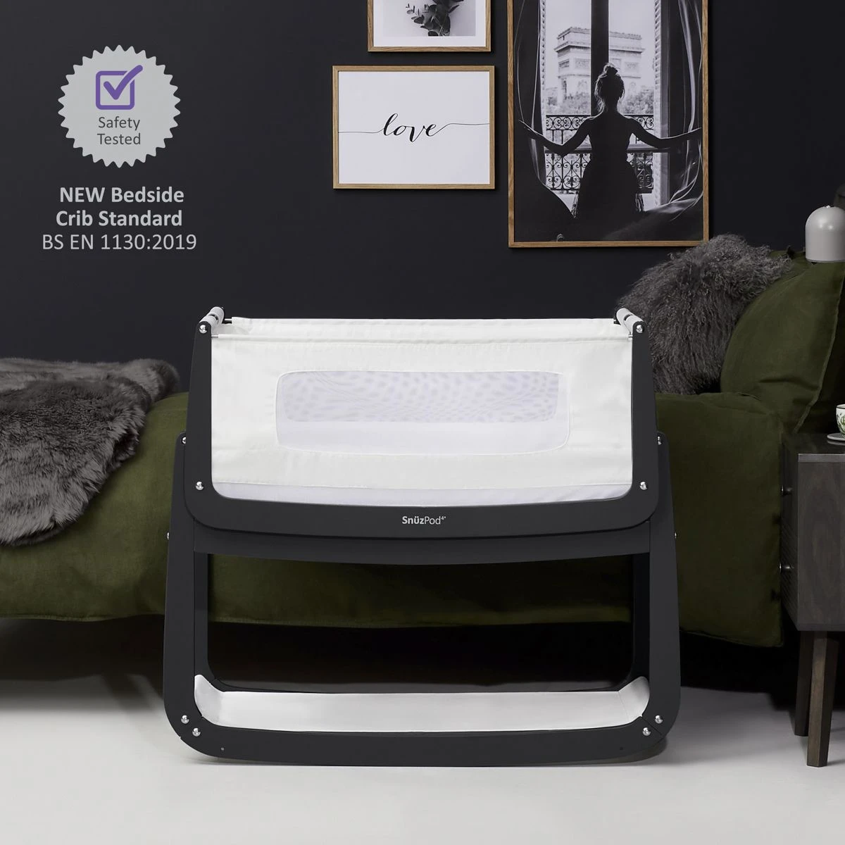 SnuzPod 4 Bedside Crib Starter Bundle - Slate 10 SnuzPod 4 Bedside Crib Starter Bundle - Slate - Image 8