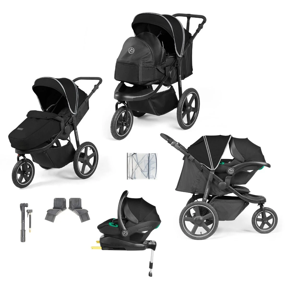 Ickle Bubba Venus Prime Jogger I-Size Travel System & Isofix Base - Black 3 Ickle Bubba Venus Prime Jogger I-Size Travel System & Isofix Base - Black