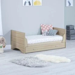 Babymore Veni Cot Bed With Drawer - Oak -Baby Products Store babymore veni cot bed plus drawer oak 4