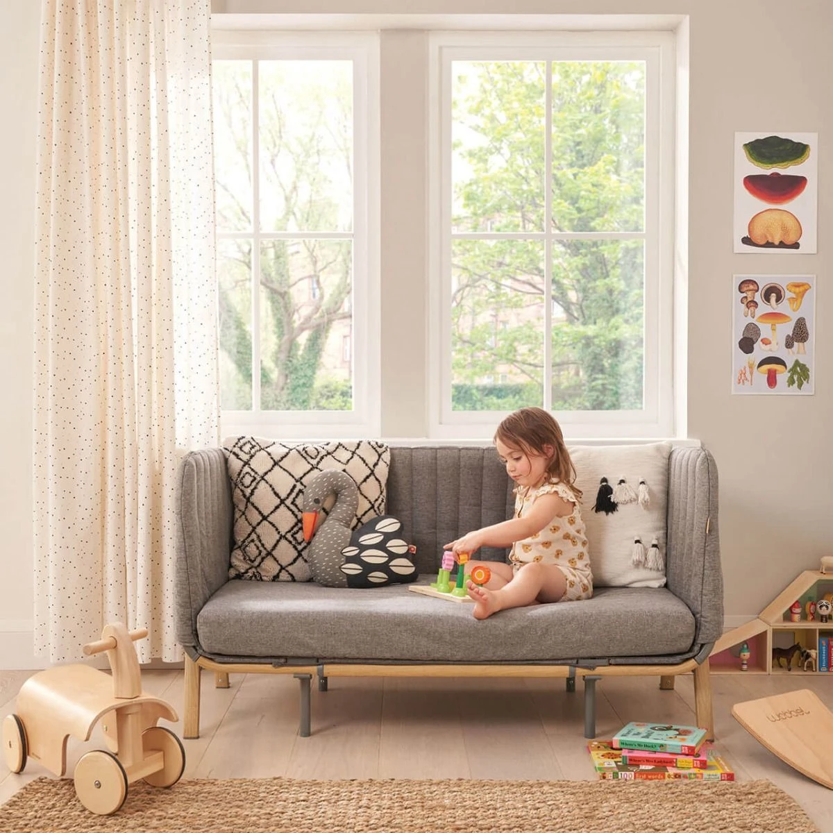 Tutti Bambini Cozee XL Junior Bed & Sofa Expansion Pack - Oak/Charcoal 4 Tutti Bambini Cozee XL Junior Bed & Sofa Expansion Pack - Oak/Charcoal - Image 2
