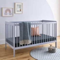 CuddleCo Nola Cot Bed - Flint Blue