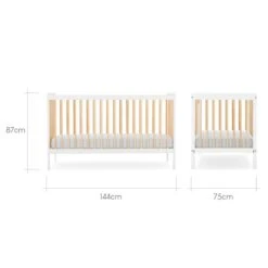 CuddleCo Nola Cot Bed - White And Natural -Baby Products Store cuddleco nola cot bed white natural 10 2