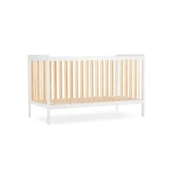 CuddleCo Nola 2 Piece Nursery Furniture Set - White And Natural -Baby Products Store cuddleco nola cot bed white natural 2