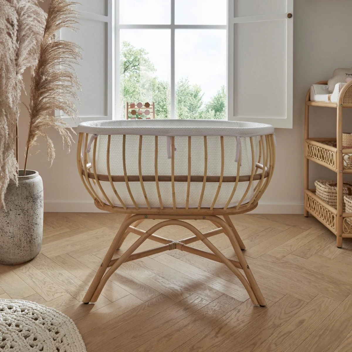 CuddleCo Aria 2 Piece Set With Crib & Changer - Rattan 4 CuddleCo Aria 2 Piece Set With Crib & Changer - Rattan - Image 2