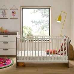 CuddleCo Enzo 2 Piece Nursery Furniture Set - Oak And White