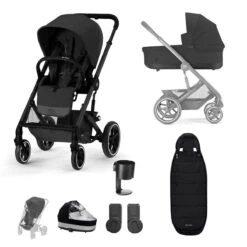 Cybex Balios S Lux Black Essentials Bundle - Moon Black