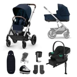 Cybex Balios S Lux Silver Comfort Aton B2 Bundle - Ocean Blue