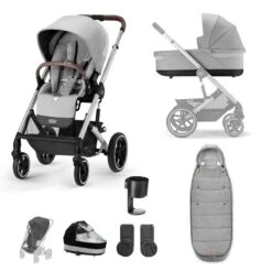 Cybex Balios S Lux Silver Essentials Bundle - Lava Grey