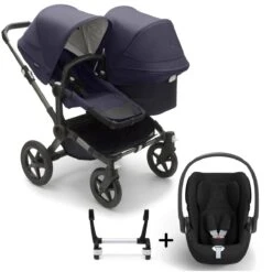 Bugaboo Donkey 5 Duo With Cybex Cloud T Travel System - Styled By You -Baby Products Store donkey 5 duo bundle complete dark navy cloud t