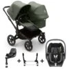 Bugaboo Donkey 5 Duo With Maxi-Cosi Pebble 360 Travel System - Black/Forest Green