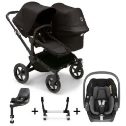 Bugaboo Donkey 5 Duo With Maxi-Cosi Pebble 360 + Rotating Base Travel System - Styled By You