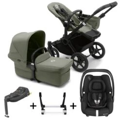 Bugaboo Donkey 5 Mono With Maxi-Cosi Cabriofix ISize Travel System - Black/Forest Green