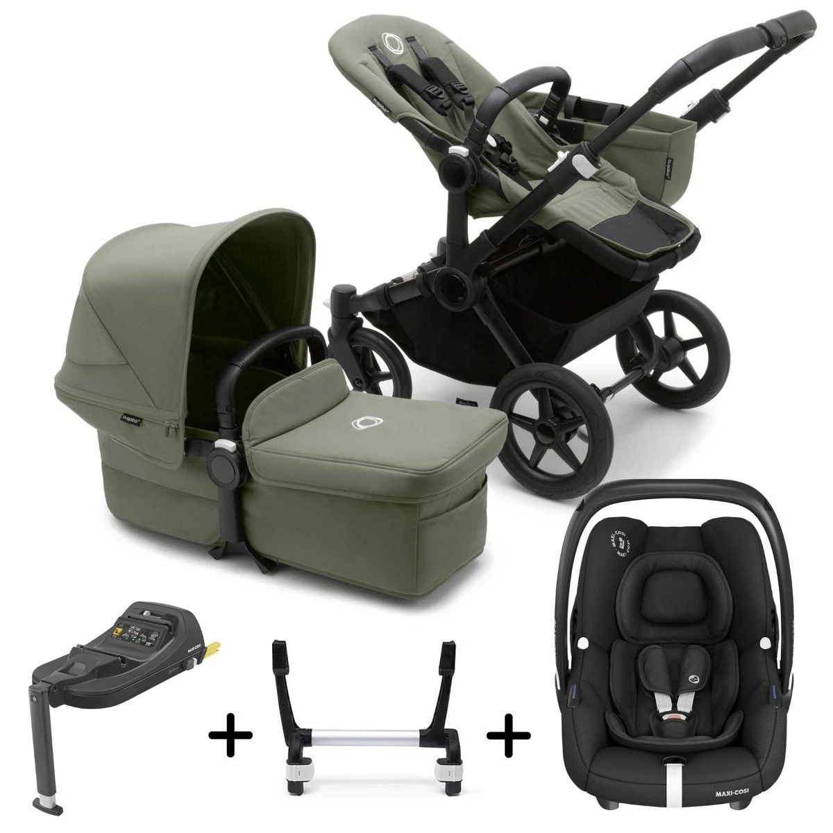 Bugaboo Donkey 5 Mono With Maxi-Cosi Cabriofix ISize Travel System - Black/Forest Green 3 Bugaboo Donkey 5 Mono With Maxi-Cosi Cabriofix ISize Travel System - Black/Forest Green