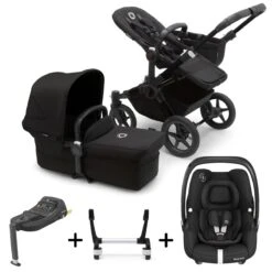 Bugaboo Donkey 5 Mono With Maxi-Cosi Cabriofix ISize Travel System - Black/Midnight Black