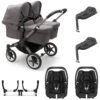 Bugaboo Donkey 5 Twin With Maxi-Cosi Cabriofix ISize Travel System - Graphite/Grey Melange 1 Bugaboo Donkey 5 Twin With Maxi-Cosi Cabriofix ISize Travel System - Graphite/Grey Melange -Baby Products Store donkey 5 twin bundle cabriofix isize complete grey melange
