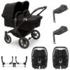 Bugaboo Donkey 5 Twin With Maxi-Cosi Cabriofix ISize Travel System - Black/Midnight Black -Baby Products Store donkey 5 twin isofix cabriofix isize complete midnight black