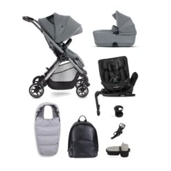 Silver Cross Dune + First Bed Folding Carrycot + Ultimate Pack + Motion All Size - Glacier