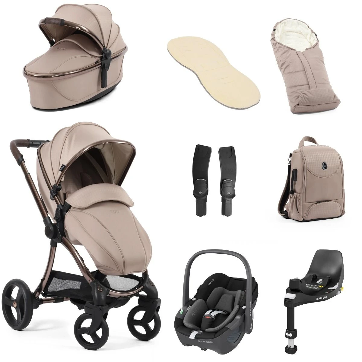 Egg 3 Luxury Maxi-Cosi Pebble 360 I-Size Special Edition Travel System Bundle - Houndstooth Almond 3 Egg 3 Luxury Maxi-Cosi Pebble 360 I-Size Special Edition Travel System Bundle - Houndstooth Almond