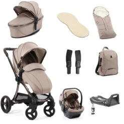 Egg 3 Luxury Shell I-Size Special Edition Travel System Bundle - Houndstooth Almond