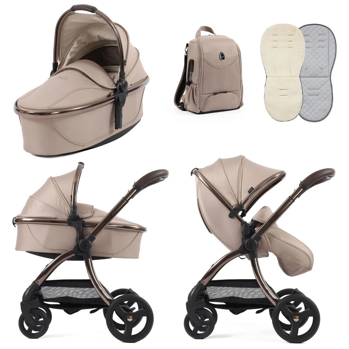 Egg 3 Stroller And Carrycot Special Edition - Houndstooth Almond 3 Egg 3 Stroller And Carrycot Special Edition - Houndstooth Almond
