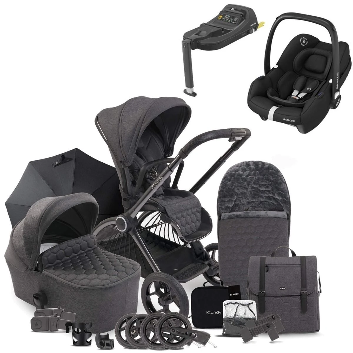 ICandy Core Travel System Bundle With Maxi-Cosi CabrioFix ISize & Base - Dark Grey 3 ICandy Core Travel System Bundle With Maxi-Cosi CabrioFix ISize & Base - Dark Grey