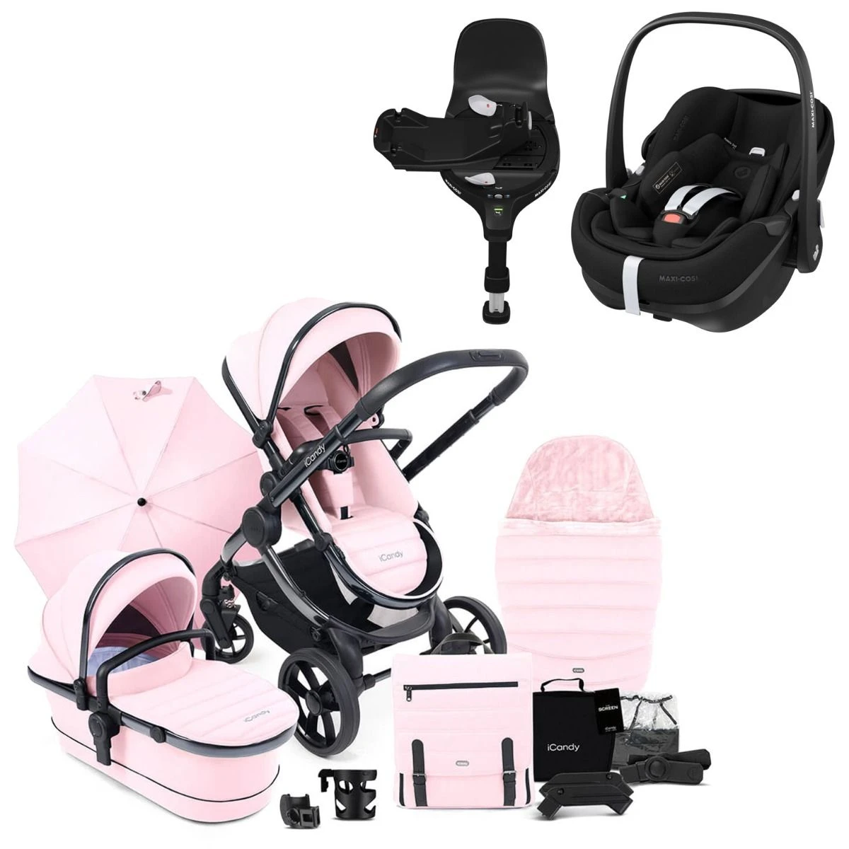 ICandy Peach 7 Pushchair Travel System Bundle With Maxi-Cosi Pebble 360 PRO ISize Car Seat & Base - Blush 3 ICandy Peach 7 Pushchair Travel System Bundle With Maxi-Cosi Pebble 360 PRO ISize Car Seat & Base - Blush