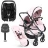 ICandy Peach 7 Double Pushchair Travel System Bundle With Maxi-Cosi Cabriofix I-Size Car Seat & Base - Blush -Baby Products Store icandy peach 7 double cabriofix isize base bundle blush