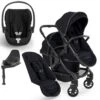 ICandy Peach 7 Double Pushchair Travel System Bundle With Cybex Cloud T ISize Car Seat & Base - Black Edition -Baby Products Store icandy peach 7 double cloud t base bundle black
