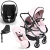 ICandy Peach 7 Double Pushchair Travel System Bundle With Cybex Cloud T ISize Car Seat & Base - Blush -Baby Products Store icandy peach 7 double cloud t base bundle blush