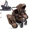 ICandy Peach 7 Double Pushchair Travel System Bundle With Cocoon ISize Car Seat & Base - Coco