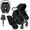ICandy Peach 7 Double Pushchair Travel System Bundle With Maxi-Cosi Pebble 360 ISize Car Seat & Base - Black Edition -Baby Products Store icandy peach 7 double pebble 360 base bundle black
