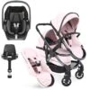 ICandy Peach 7 Double Pushchair Travel System Bundle With Maxi-Cosi Pebble 360 ISize Car Seat & Base - Blush -Baby Products Store icandy peach 7 double pebble 360 base bundle blush