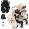 ICandy Peach 7 Double Pushchair Travel System Bundle With Maxi-Cosi Pebble 360 PRO ISize Car Seat & Base - Biscotti -Baby Products Store icandy peach 7 double pebble 360 pro base bundle biscotti