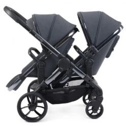ICandy Peach 7 Twin Pushchair Travel System Bundle With Maxi-Cosi Cabriofix ISize Car Seat & Base - Dark Grey -Baby Products Store icandy peach 7 double pushchair dark grey 4 1