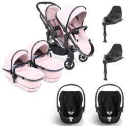 ICandy Peach 7 Twin Cybex Cloud T Travel System Bundle - Blush