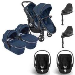ICandy Peach 7 Twin Cybex Cloud T Travel System Bundle - Cobalt