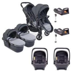 ICandy Peach 7 Twin Pushchair Travel System Bundle With Cocoon ISize Car Seat & Base - Truffle