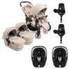 ICandy Peach 7 Twin Pushchair Travel System Bundle With Maxi-Cosi Pebble 360 PRO ISize Car Seat & Base - Biscotti -Baby Products Store icandy peach 7 twin pebble 360 pro base bundle biscotti