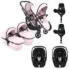 ICandy Peach 7 Twin Pushchair Travel System Bundle With Maxi-Cosi Pebble 360 PRO ISize Car Seat & Base - Blush