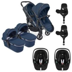 ICandy Peach 7 Twin Pushchair Travel System Bundle With Maxi-Cosi Pebble 360 PRO ISize Car Seat & Base - Cobalt