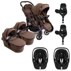 ICandy Peach 7 Twin Pushchair Travel System Bundle With Maxi-Cosi Pebble 360 PRO ISize Car Seat & Base - Coco