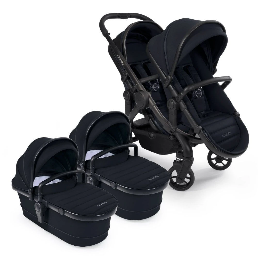ICandy Peach 7 Twin Cybex Cloud T Travel System Bundle - Black Edition 4 ICandy Peach 7 Twin Cybex Cloud T Travel System Bundle - Black Edition - Image 2