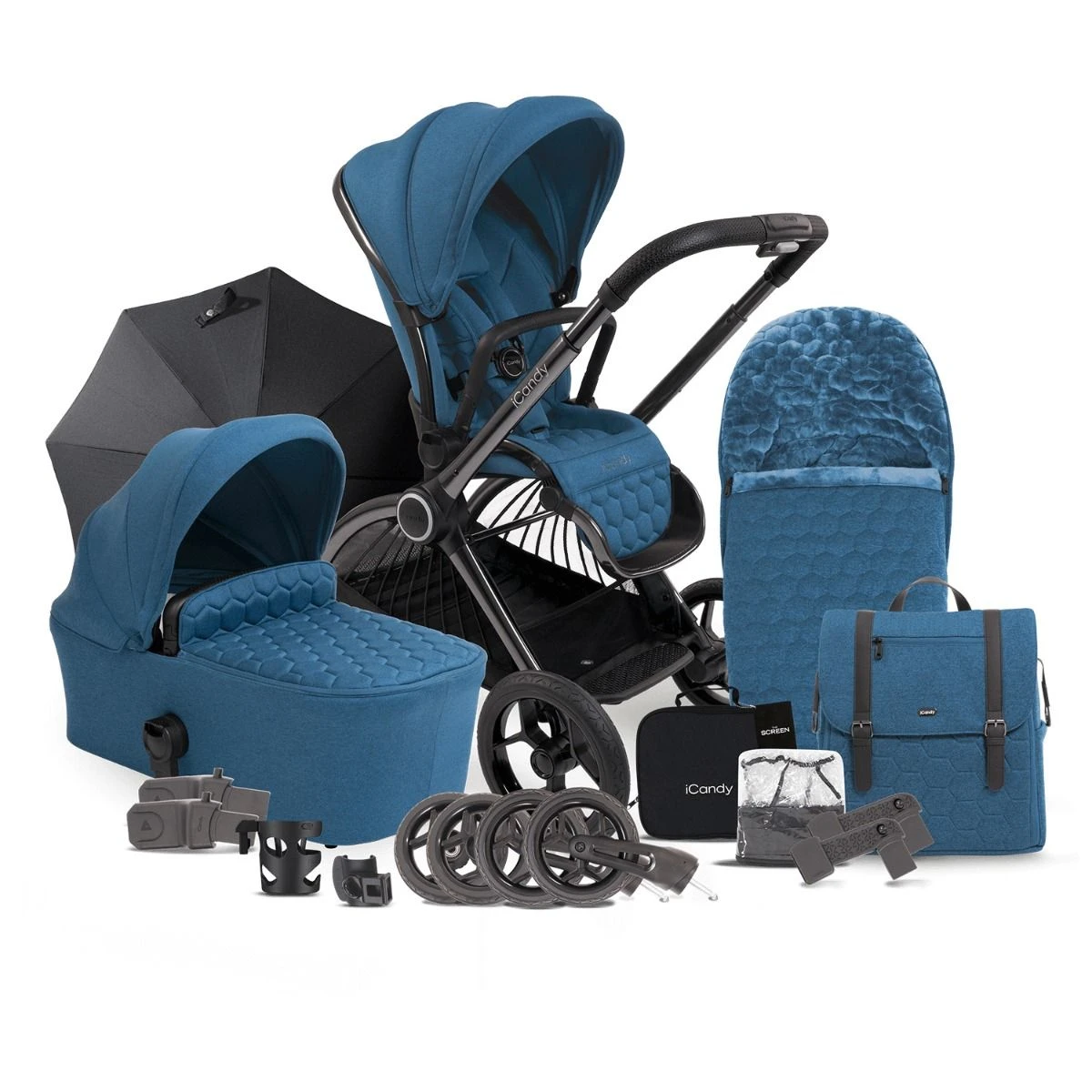 ICandy Core Travel System Bundle With Maxi-Cosi CabrioFix ISize & Base - Atlantis Blue 4 ICandy Core Travel System Bundle With Maxi-Cosi CabrioFix ISize & Base - Atlantis Blue - Image 2