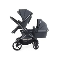 ICandy Peach 7 Double Pushchair Travel System Bundle With Cocoon ISize Car Seat & Base - Dark Grey -Baby Products Store image 2 supporting icandy peach 7 dark grey phantom profile double su pf elv cc pf 1