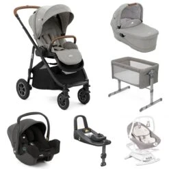 Joie Versatrax Newborn Baby Essentials Bundle - Pebble