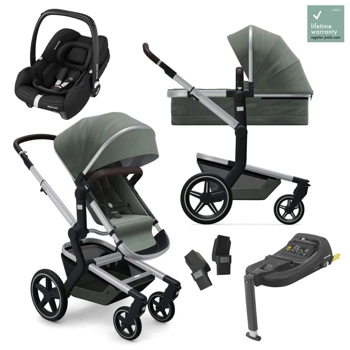 Joolz Day+ Travel System With Maxi-Cosi Cabriofix I-Size & Base - Marvellous Green 3 Joolz Day+ Travel System With Maxi-Cosi Cabriofix I-Size & Base - Marvellous Green