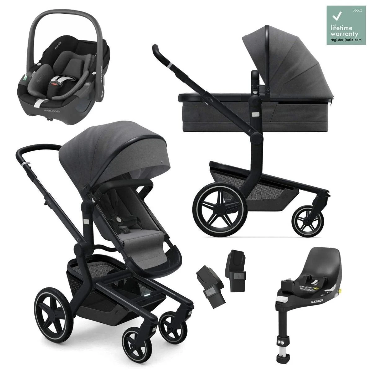 Joolz Day+ Travel System With Maxi-Cosi Pebble 360 & Base - Awesome Anthracite 3 Joolz Day+ Travel System With Maxi-Cosi Pebble 360 & Base - Awesome Anthracite