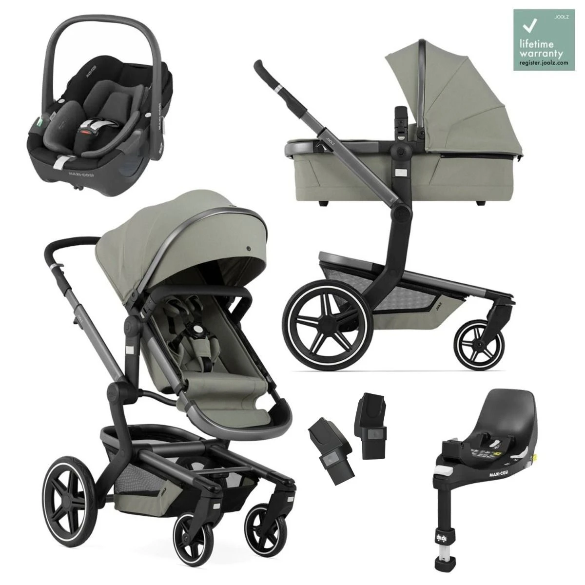 Joolz Day+ Travel System With Maxi-Cosi Pebble 360 & Base - Sage Green 3 Joolz Day+ Travel System With Maxi-Cosi Pebble 360 & Base - Sage Green